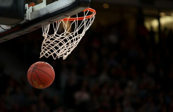Basketball - ball under basketball ring