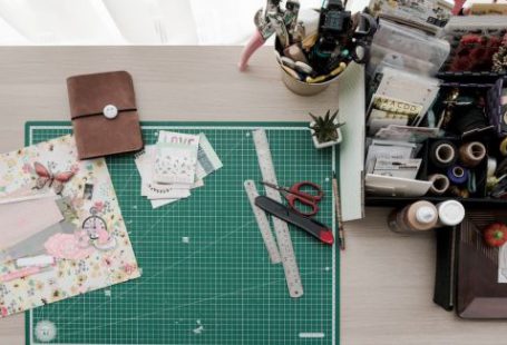 Crafting - flat lay photo of school supplies